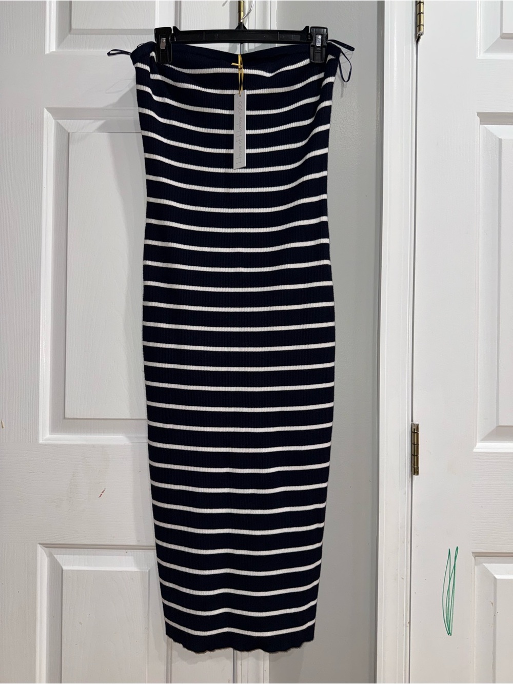 House of Harlow 1960 Navy and White Striped Midi Dress